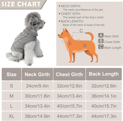 Hundepullover Winter Warmer Strickpullover Rollkragen Katzen X-Large