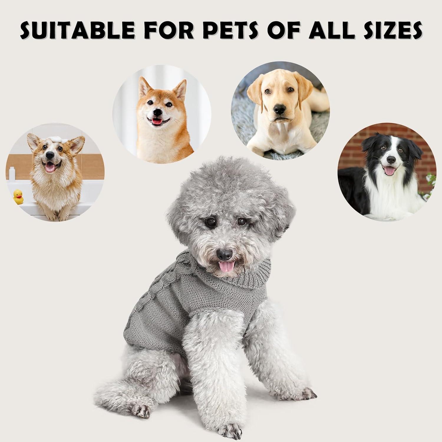 Hundepullover Winter Strickpullover Rollkragen Katzen Hunde X-Large