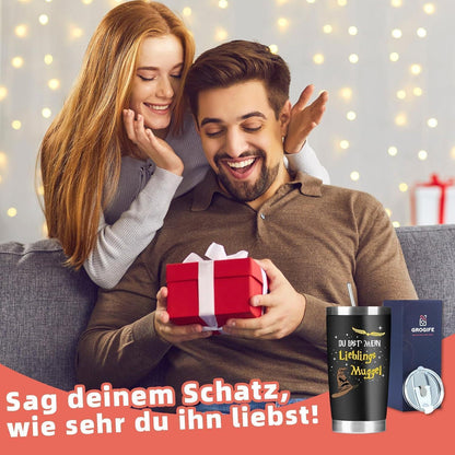 Weihnachts-Thermosflasche 500ml Edelstahl - Geschenk für