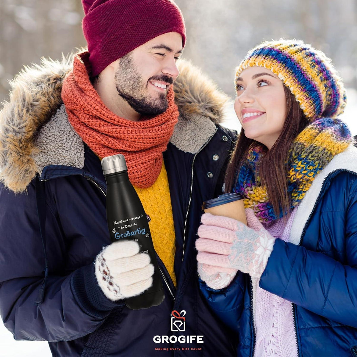 Isolierflasche 500ml für Mann | Valentinstag Geschenk Kollege