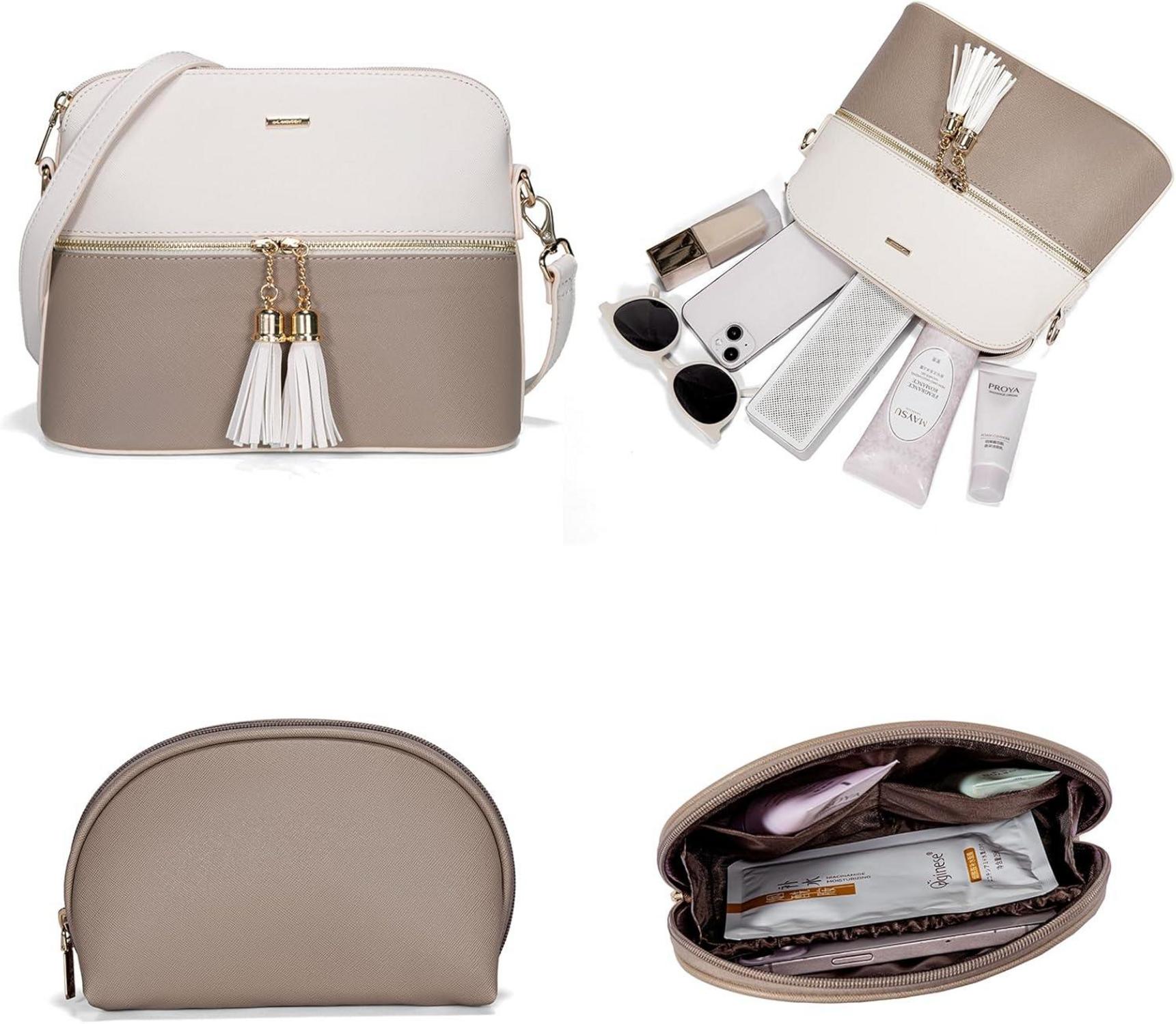 Damen Handtasche Shopper Schultertasche groß Leder 3-teilig