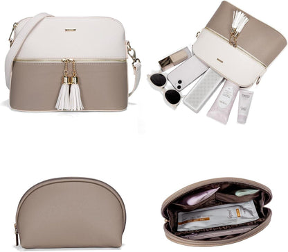 Damen Handtasche Shopper Schultertasche groß Leder 3-teilig