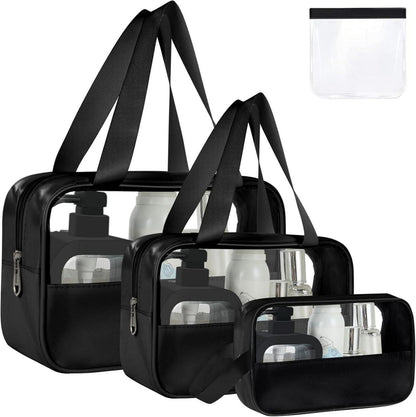 Transparente Reise Kosmetiktasche mit großem Reißverschluss