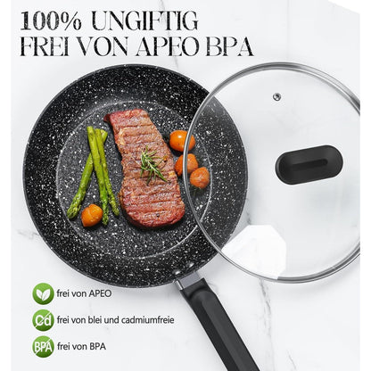Granit-Bratpfanne mit Deckel 26cm Induktion