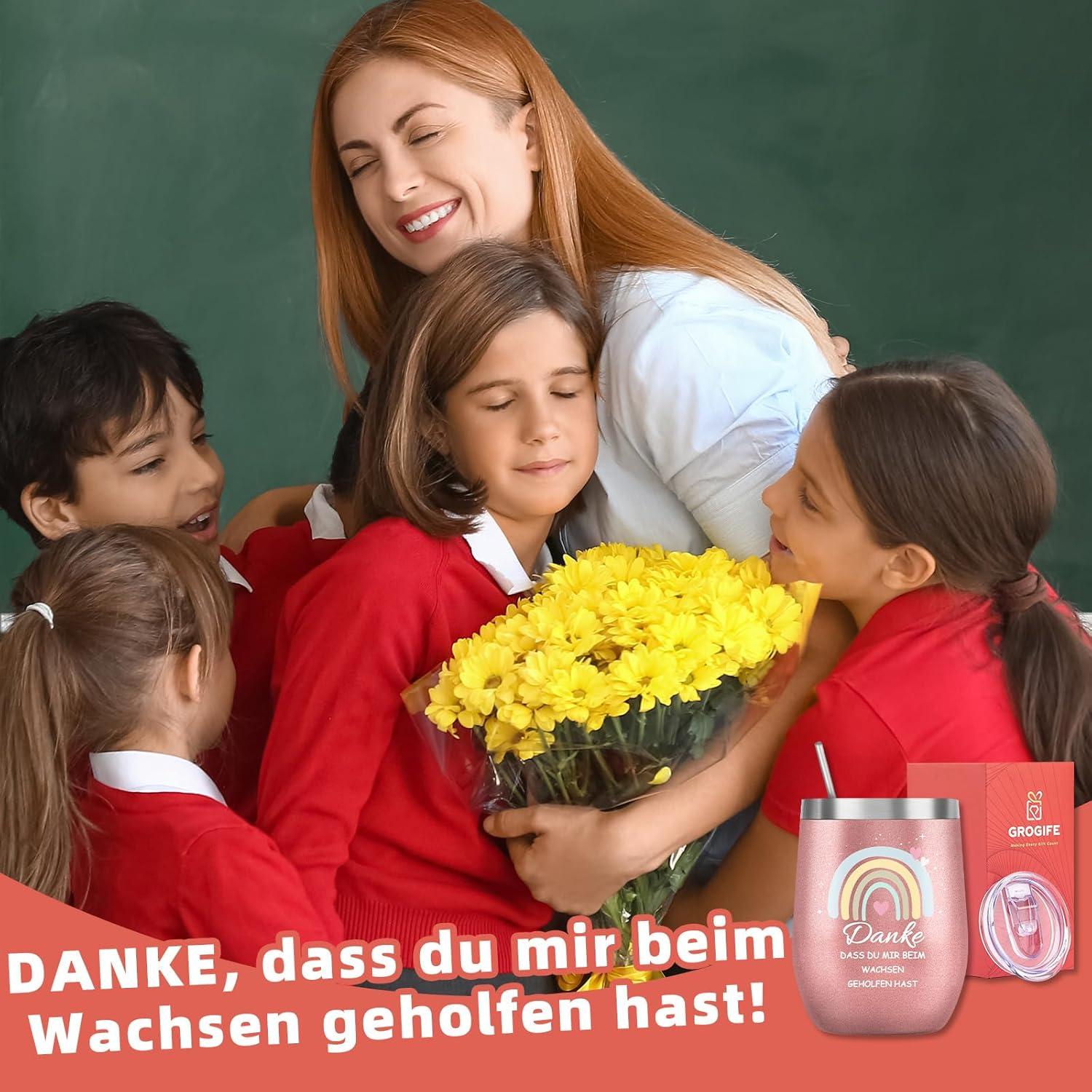 Abschiedsgeschenk Lehrerin Thermobecher Spruch Kindergarten
