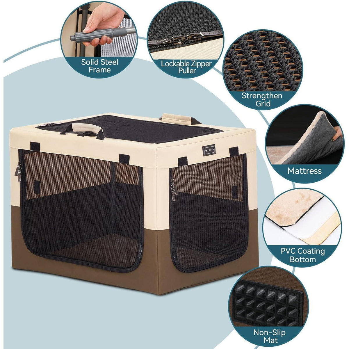 Faltbare Hundebox für Zuhause & Reisen – Komfortabler Kennel