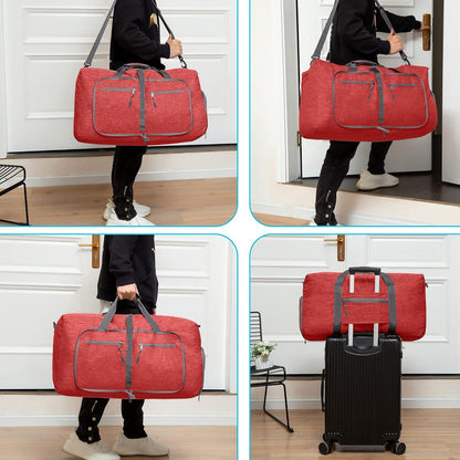 Faltbare Reisetasche 65L Sporttasche Damen Herren Schuhfach