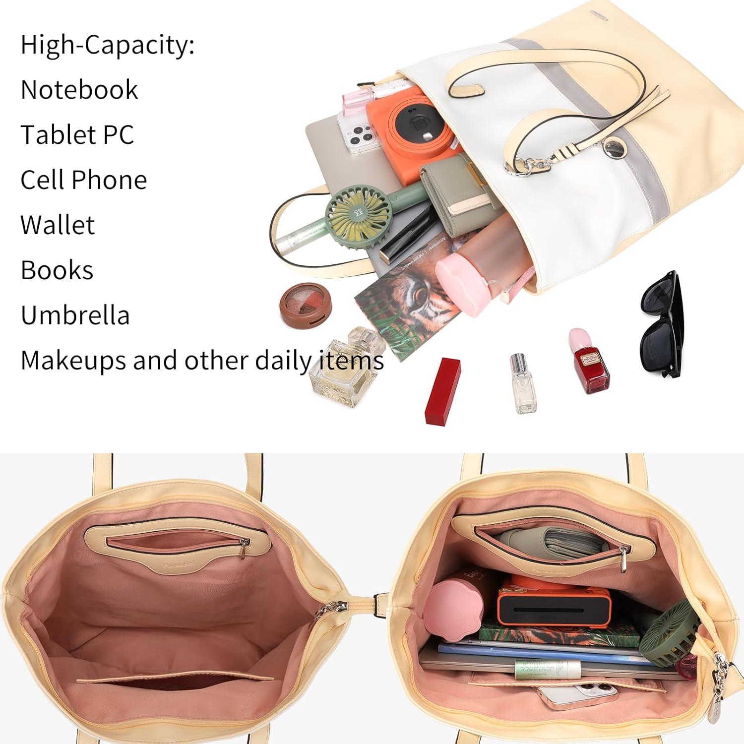 Pomelo Best Damen Handtasche PU Leder Groß mit Streifen