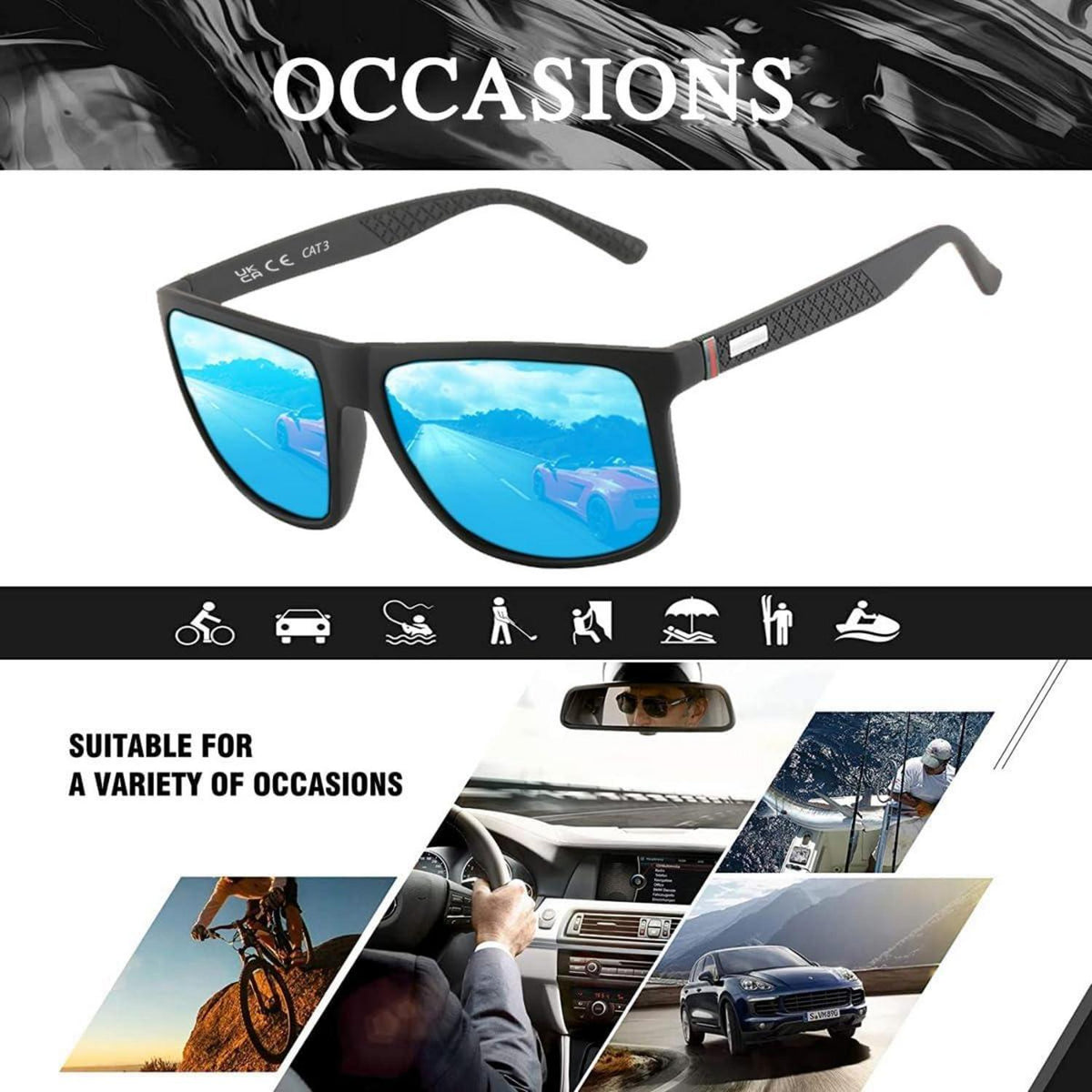 Polarisierte Sonnenbrille Herren/Damen Vintage/Klassisch HD-Pilot Golf Angeln