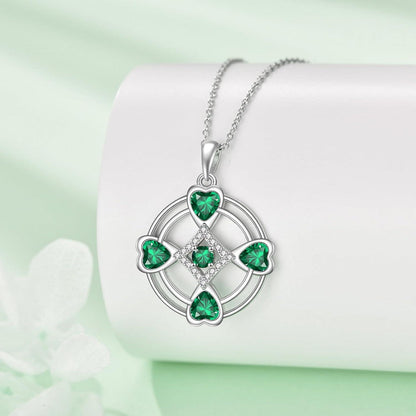 Vierblättriges Kleeblatt Halskette 925 Sterling Silber
