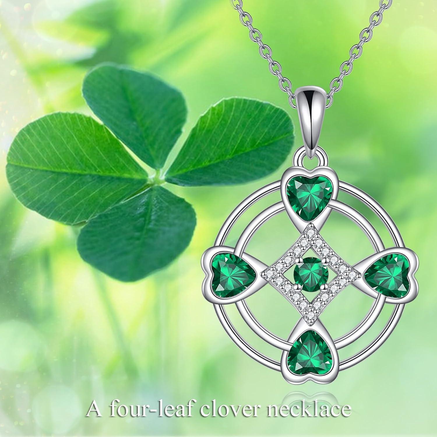 Vierblättriges Kleeblatt Halskette 925 Sterling Silber Anhänger Frauen