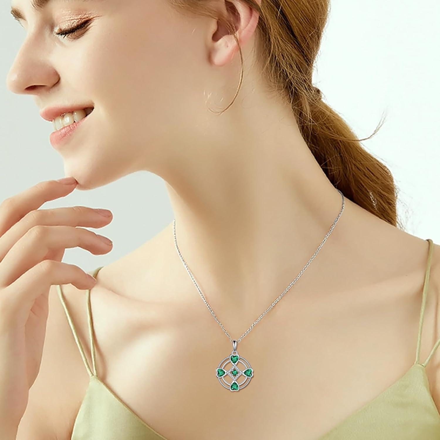Vierblättriges Kleeblatt Halskette 925 Sterling Silber für Frauen