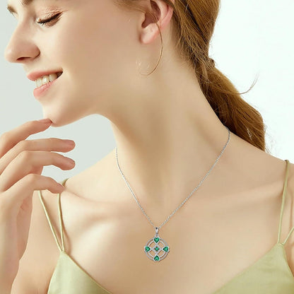 Vierblättriges Kleeblatt Halskette 925 Sterling Silber für Frauen