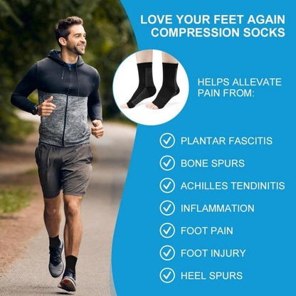 ACWOO Schwarze Sprunggelenkbandage Orthopädische Kompressionssocken 4 Paar