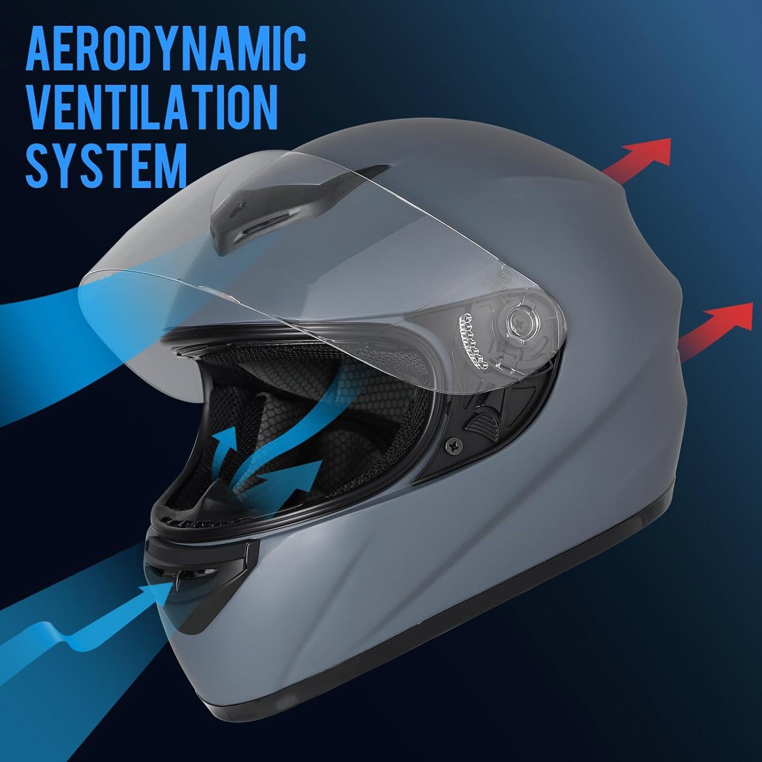 Favoto Motorradhelm Integralhelme Vollvisierhelm ECE
