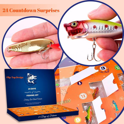 Adventskalender Angel Männer 24 Angeln Köder Set Fischer