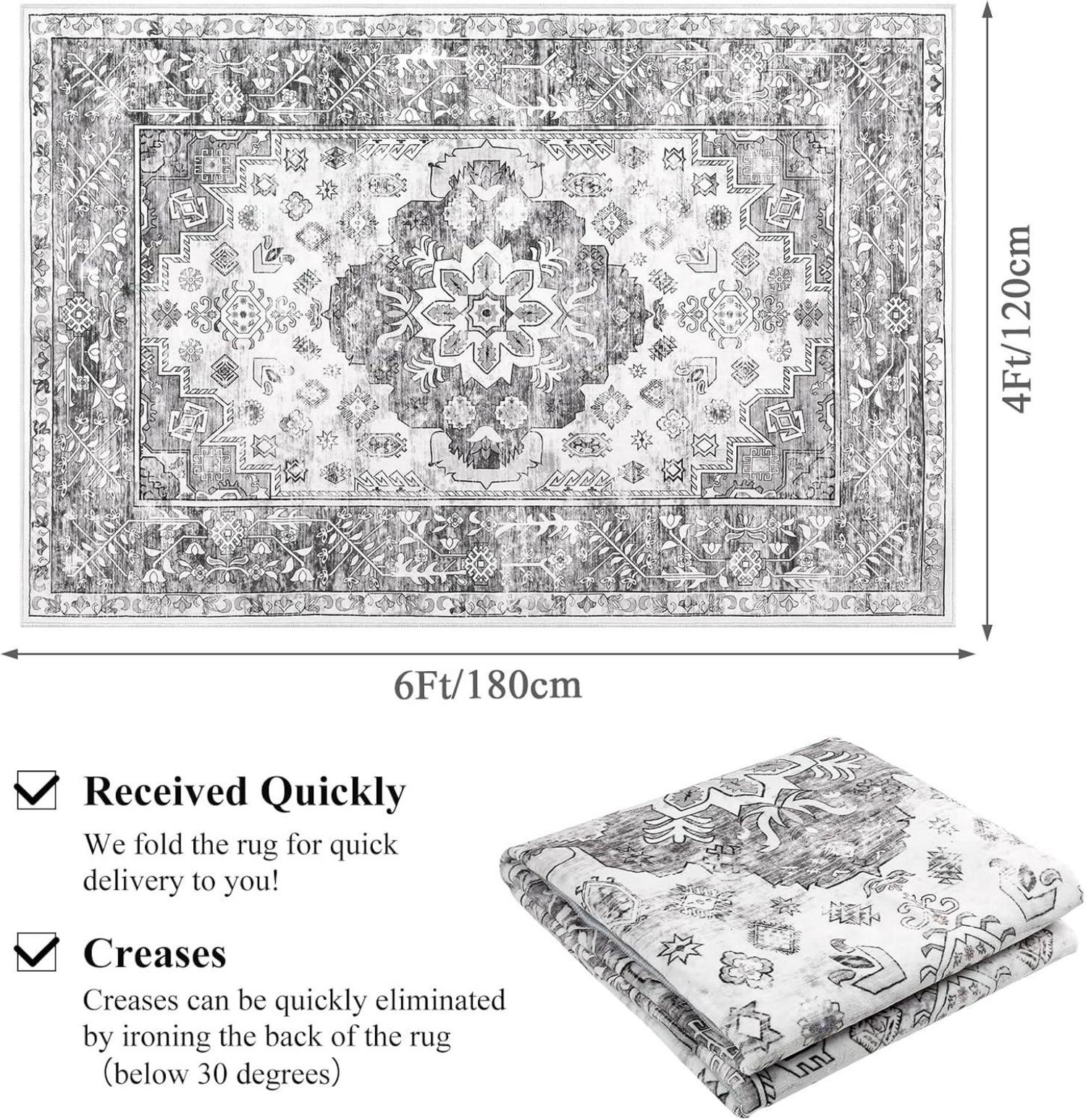 Großer Teppich 120x180cm Luxuriös Superweich Vintage