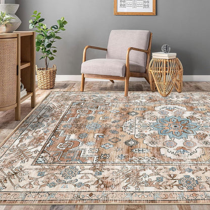 Großer Teppich Vintage Bohemian Cremefarben 120 x 180 cm