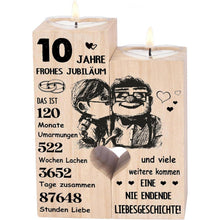 Rosenhochzeit Kerzenständer Holz 10. Jahrestag Geschenk