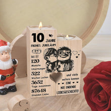 Rosenhochzeit Kerzenständer Holz 10. Jahrestag Geschenk