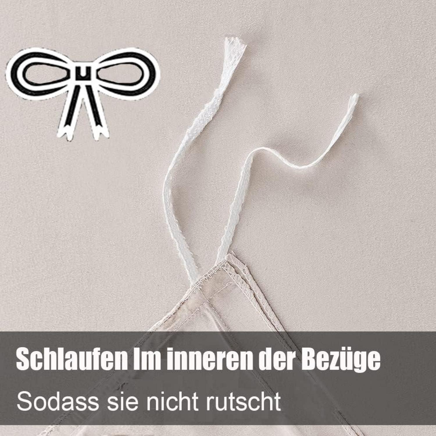 Soifox Bettwäsche Beige 135x200 Mikrofaser Reißverschluss Bettbezug 135x200 Kissenbezug 80x80 cm