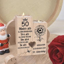 50. Geburtstag Frau Kerzenständer Holz Deko mit Teelicht