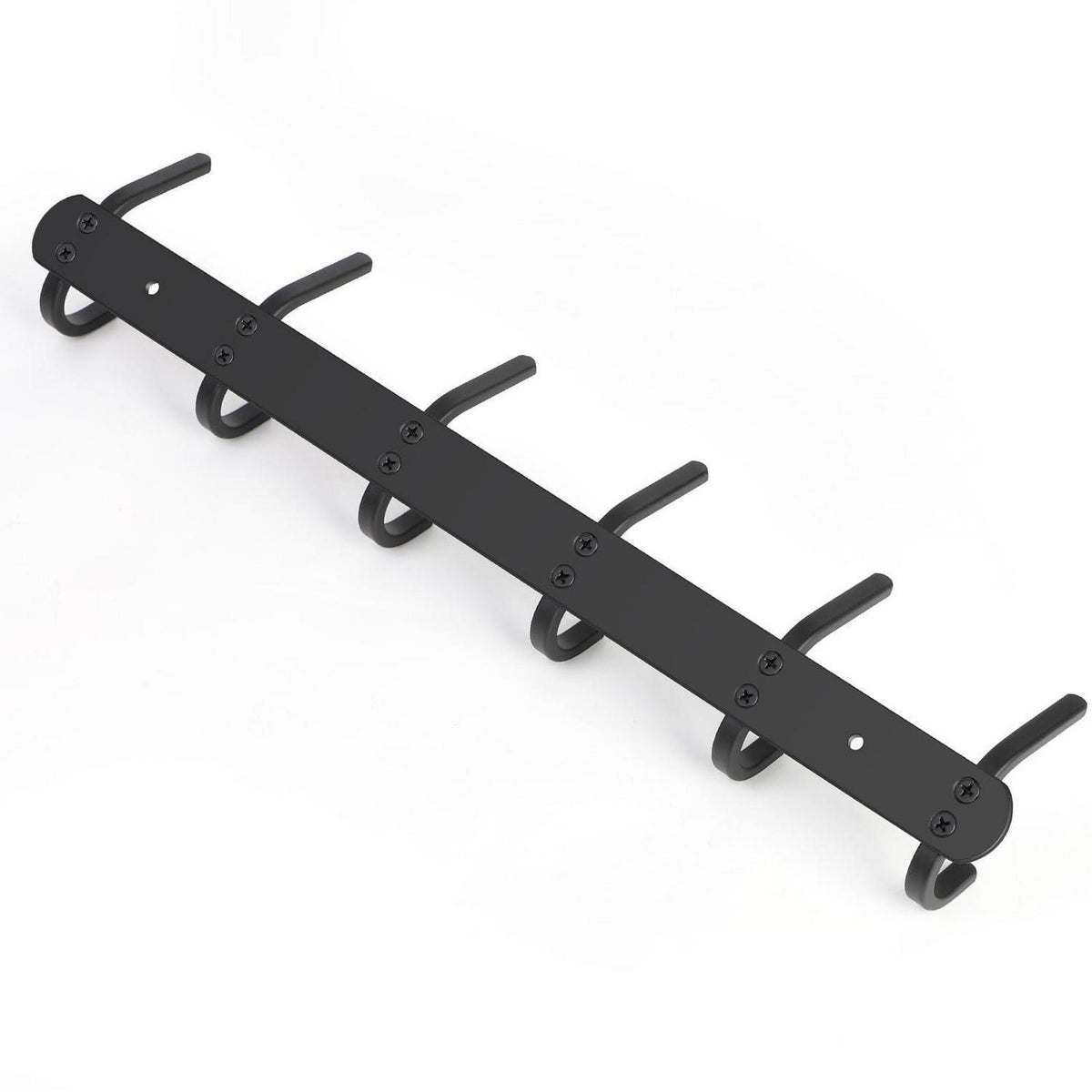 Kleiderhakenleiste Wandmontage mit 6 Haken, Schwarz