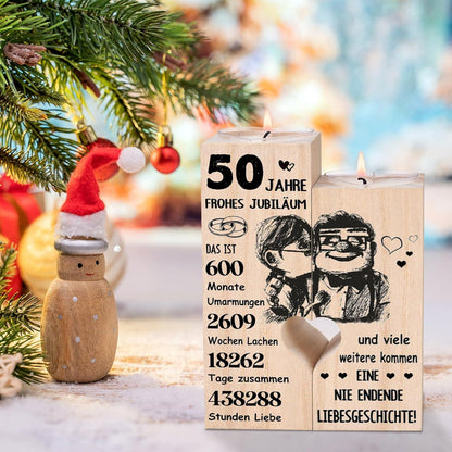 Goldene Hochzeit Kerzenhalter Holz Deko 50. Hochzeitstag Geschenk