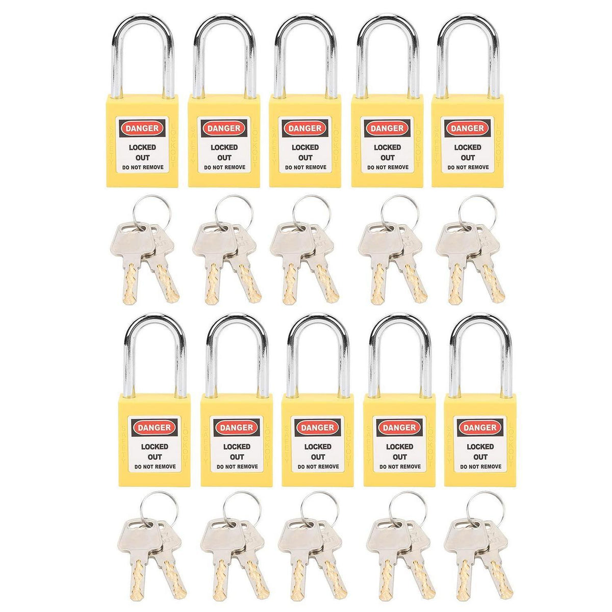 10x 38mm Nylon Sicherheitsvorhängeschloss mit 20 Schlüsseln