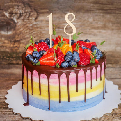 Holz Zahlen Cake Topper Geburtstag Happy Birthday Dekoration 0-9