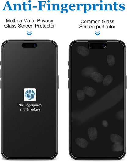 Mothca Matt Sichtschutz iPhone 15 Pro Panzerglas 9H Privacy