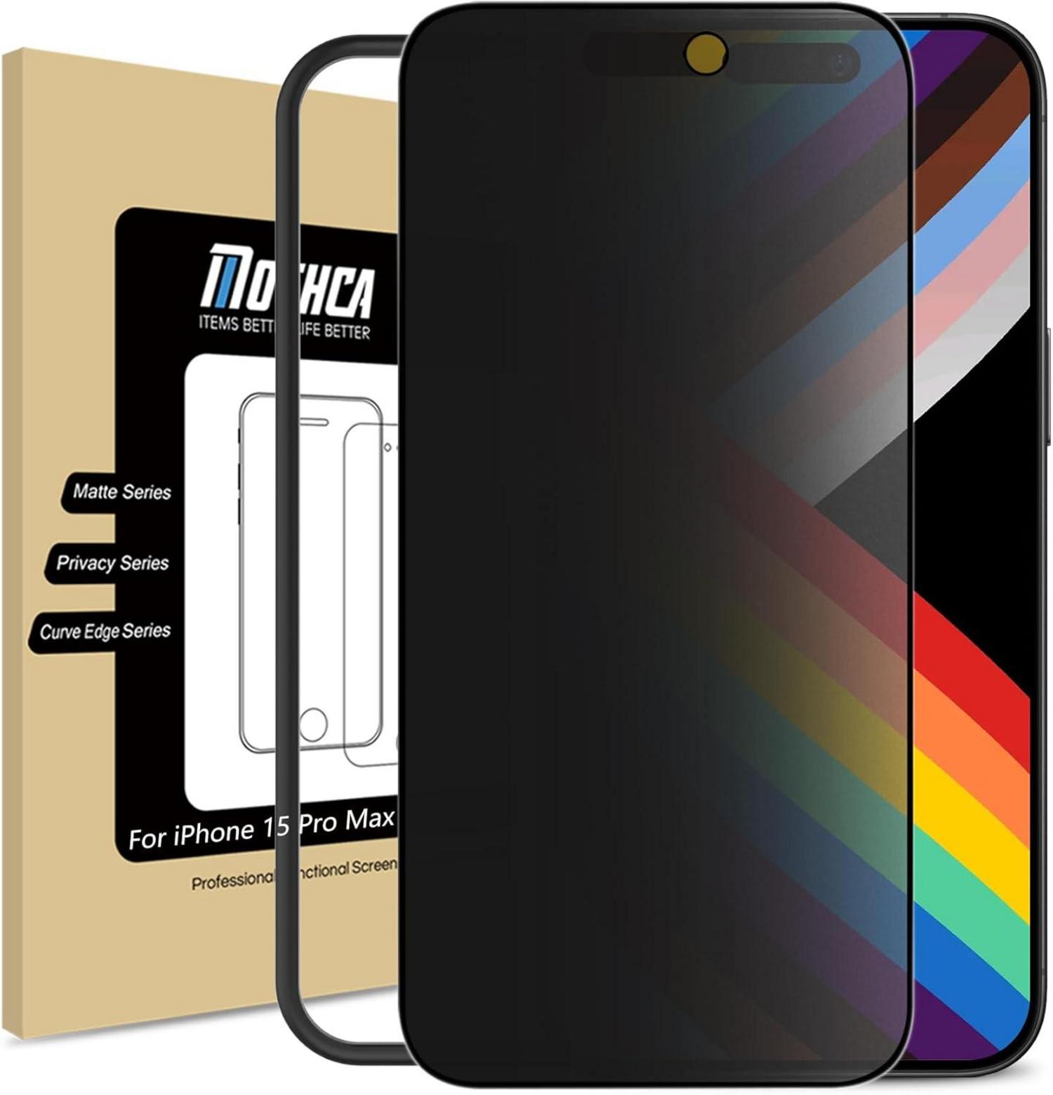 Mothca Mattes Privacy Panzerglas iPhone 15 Pro Max 6,7 Zoll