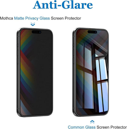 Mothca Matt Sichtschutz iPhone 15 Pro Max Panzerglas 9H Matte Privacy Screen Protector Blendschutz Anti-Fingerabdruck 1 Stück 6,7 Zoll