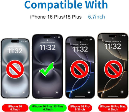 Mothca Matt Schutzfolie für iPhone 16 Plus 15 Plus Panzer