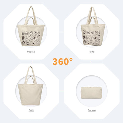 Miss Lulu Große Damen Canvas Schultertasche Tote Bag