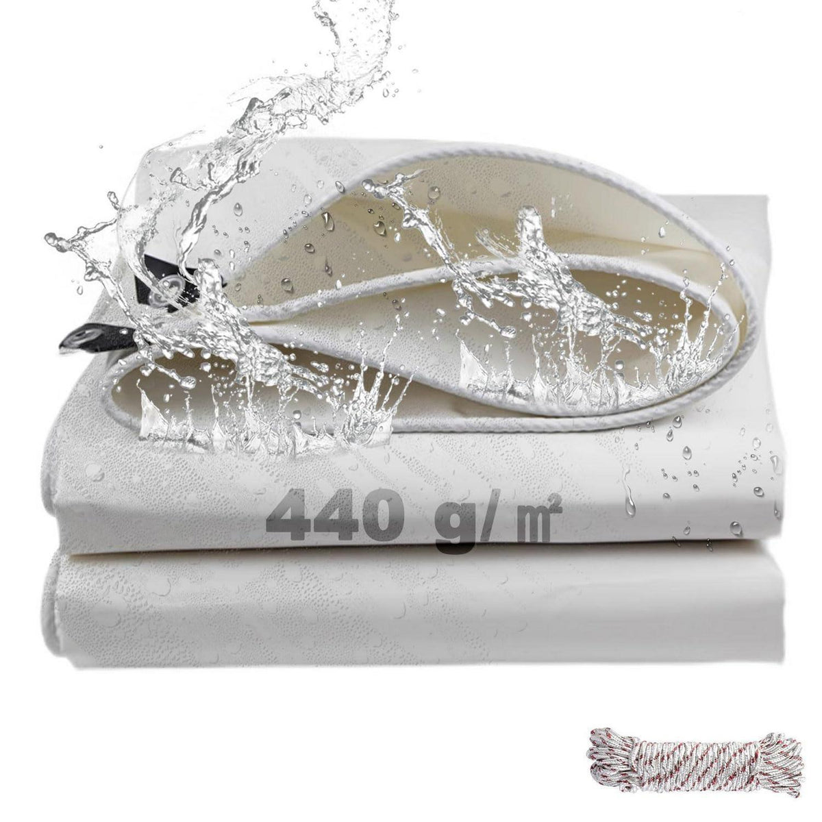 Wasserdichte Abdeckplane 4x6m, 440g/m² PVC Plane für Garten & Bau