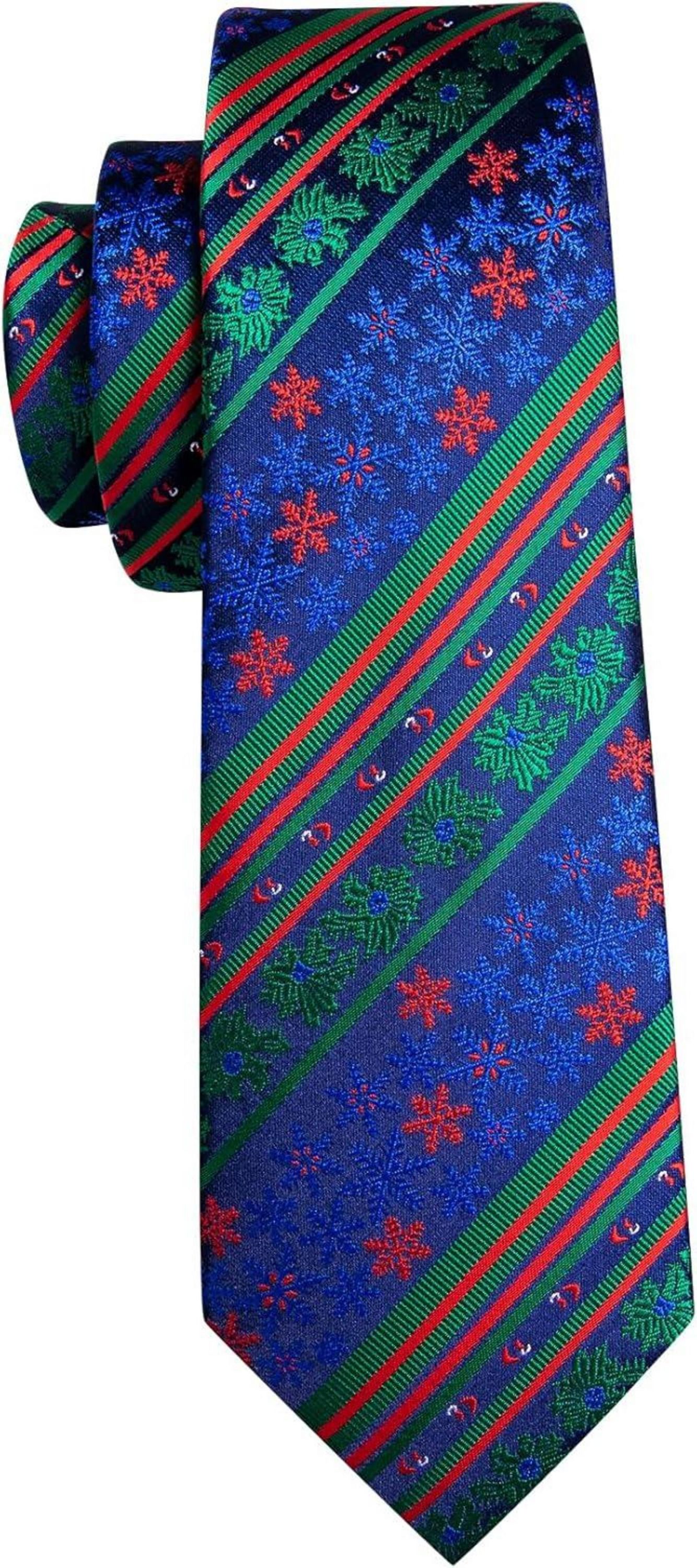 Barry.Wang Weihnachtskrawatten-Set Seide 4-teilig Blau Grün