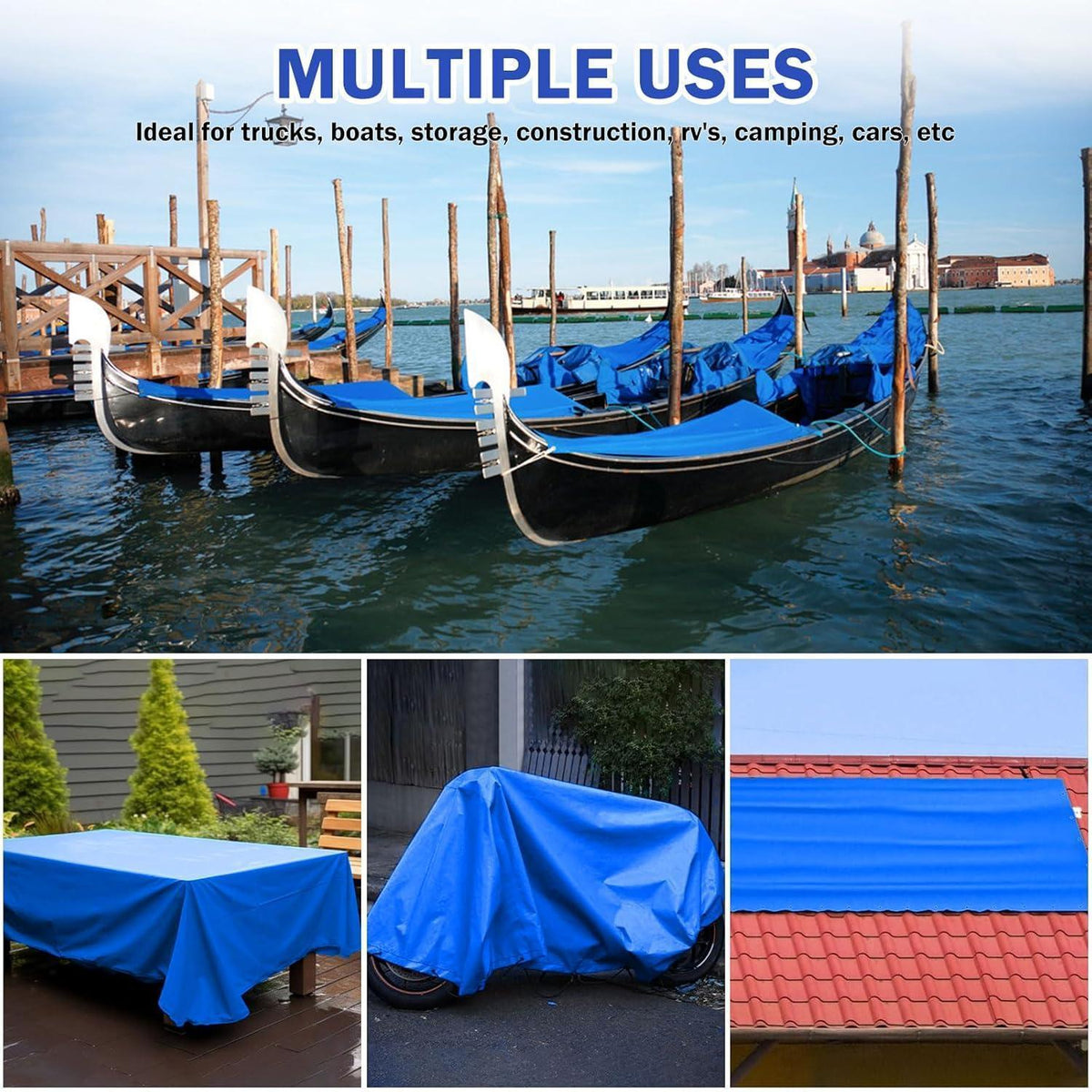 Abdeckplane 3x5m, wasserdicht & UV-beständig, 440g/m² PVC