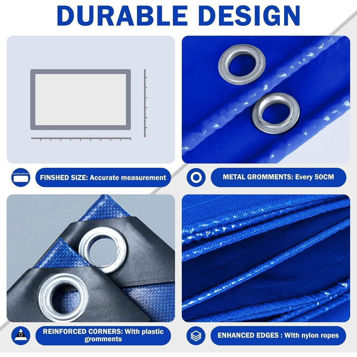 Wasserdichte Abdeckplane 2x3m – 440g/m² PVC Schutzplane Blau