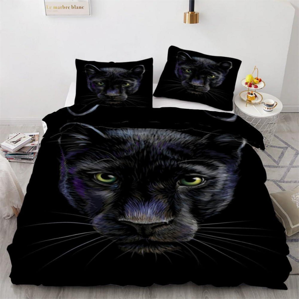 Leopard 3D Bettwäsche-Set 220x240 cm | Mikrofaser Bettbezug mit Kissenbezügen