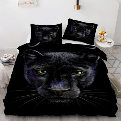 Leopard 3D Bettwäsche-Set 220x240 cm | Mikrofaser Bettbezug mit Kissenbezügen