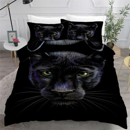 Leopard 3D Bettwäsche-Set 220x240 cm | Mikrofaser Bettbezug mit Kissenbezügen