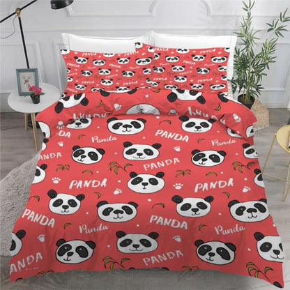 Panda Bettwäsche-Set 220x240 cm | 3-teilig, Mikrofaser, 3D-Motiv