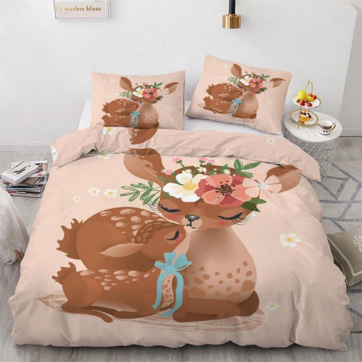 ROUSKI Bettwäsche Set Rehkitz 220x240 cm 3-teilig Mikrofaser