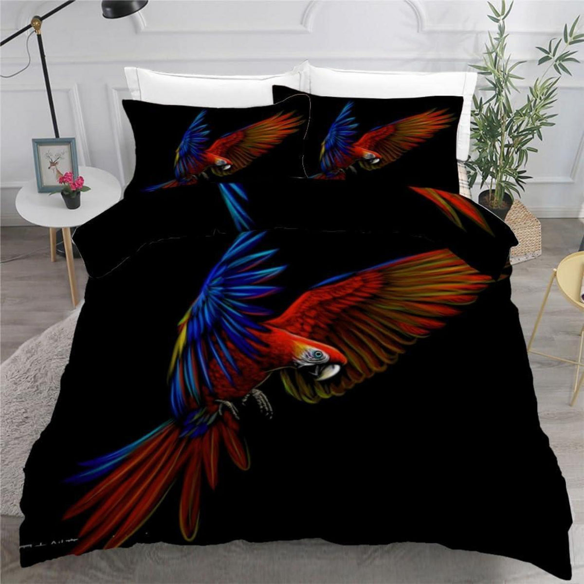 Papagei Bettwäsche-Set 220x240 cm - 3-teilig Mikrofaser