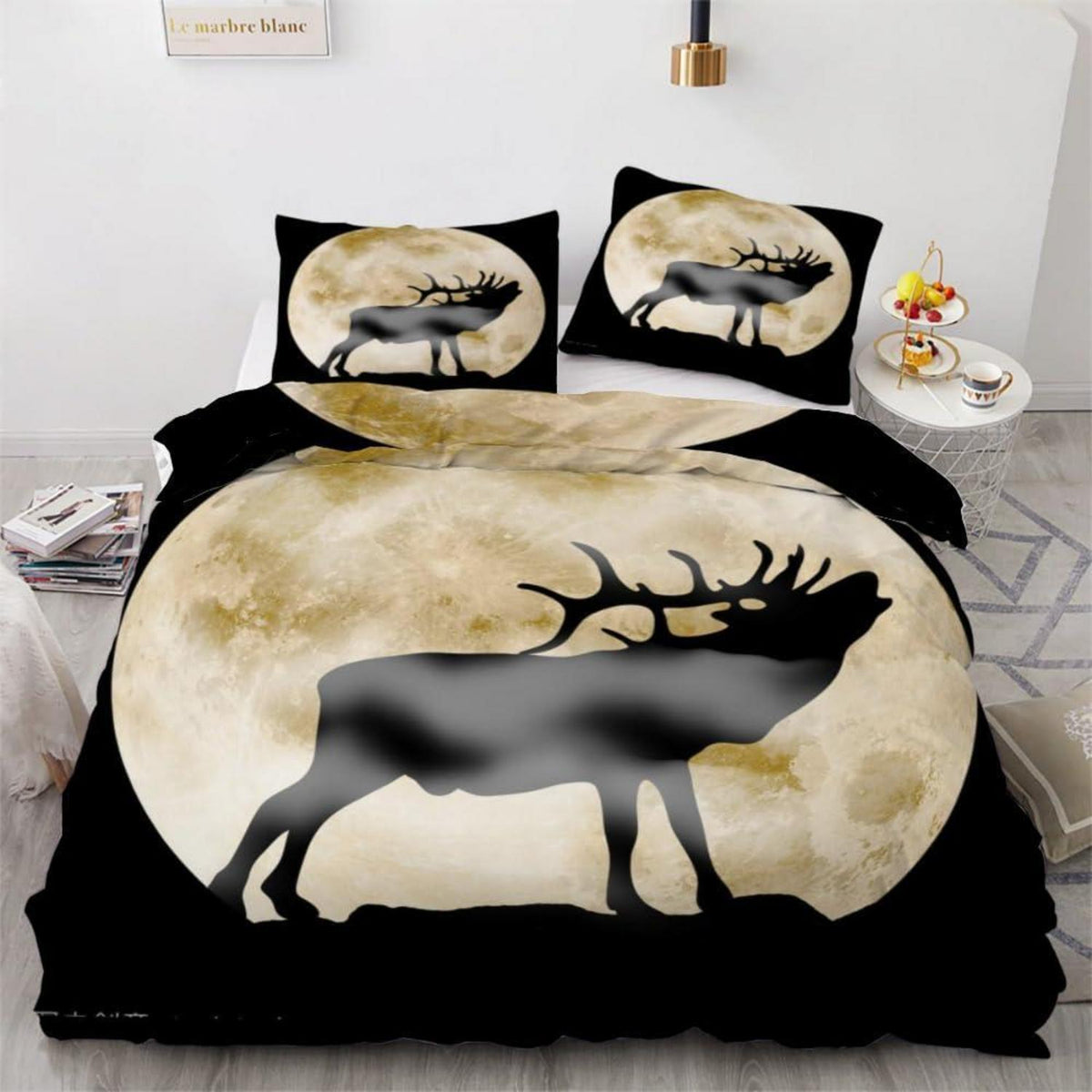 Elch Bettwäsche Set 135x200 cm - 4tlg. Mikrofaser 3D Motiv