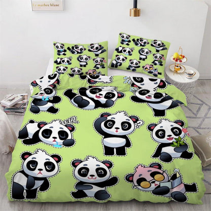 Panda Bettwäsche-Set 220x240 cm - 3-teilig, Mikrofaser