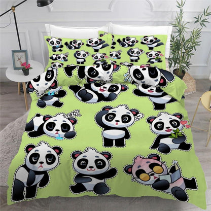 Panda Bettwäsche-Set 220x240 cm - 3-teilig, Mikrofaser