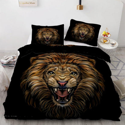 Löwen Bettwäsche-Set 220x240 cm 3-teilig Mikrofaser