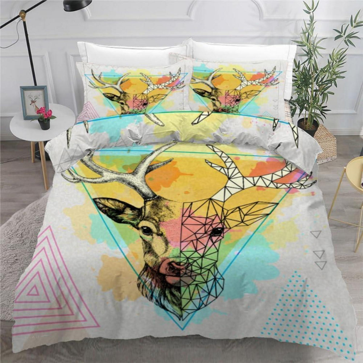 Elch Bettwäsche Set 220x240 cm - 3-teilig, Mikrofaser